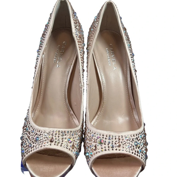 Carvela Kurt Geiger Rose Gold Lovebird Crystal-embellished Satin Stilettos - Picture 3 of 12